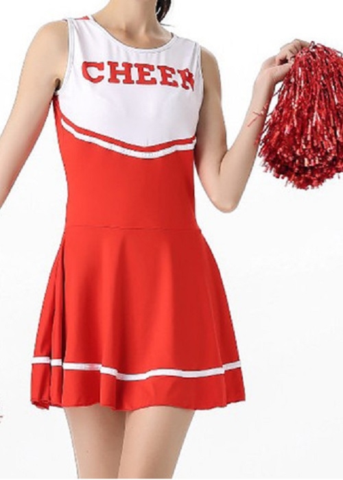 Rødt cheerleader costume